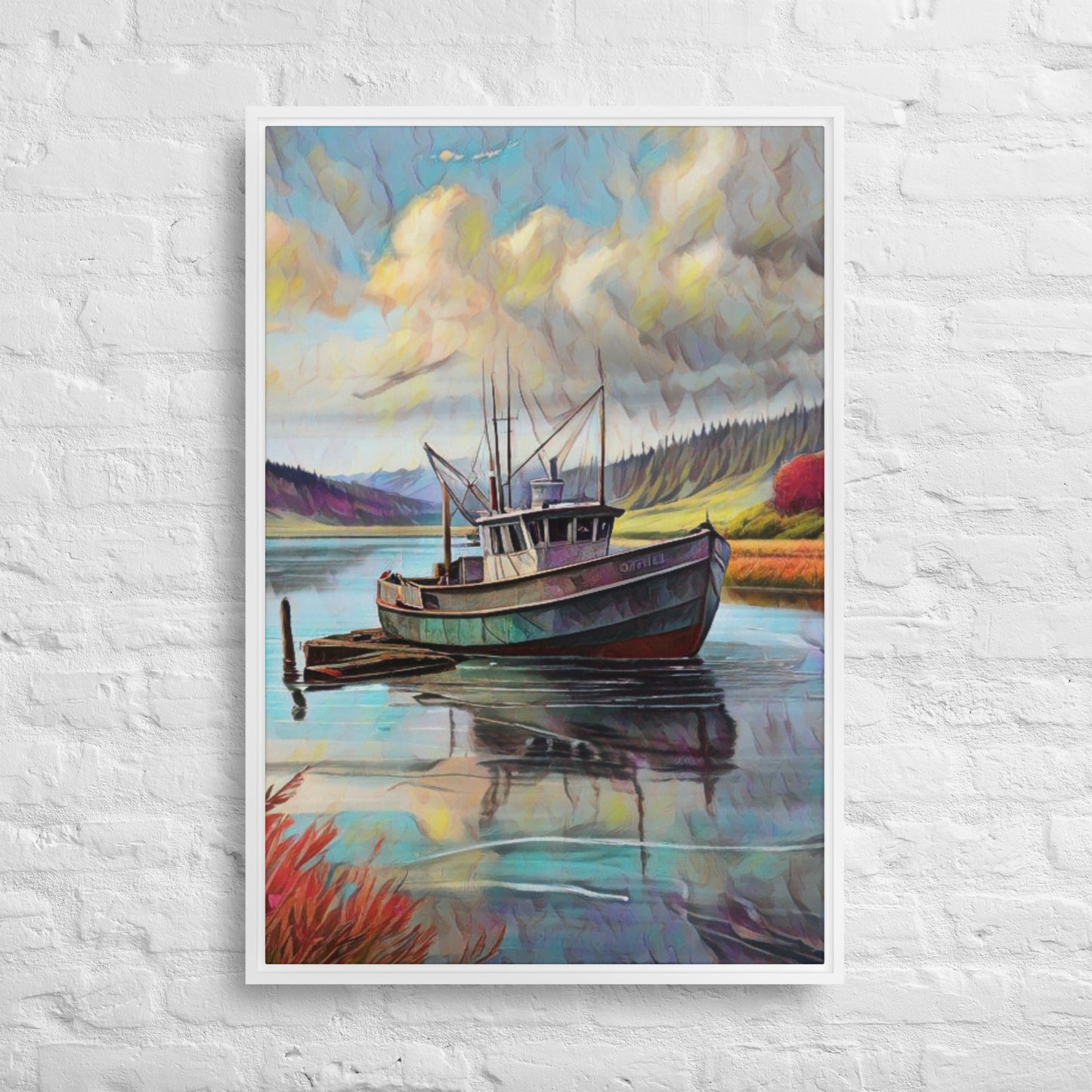 Home Port - Digital Art - Framed canvas - FREE SHIPPING