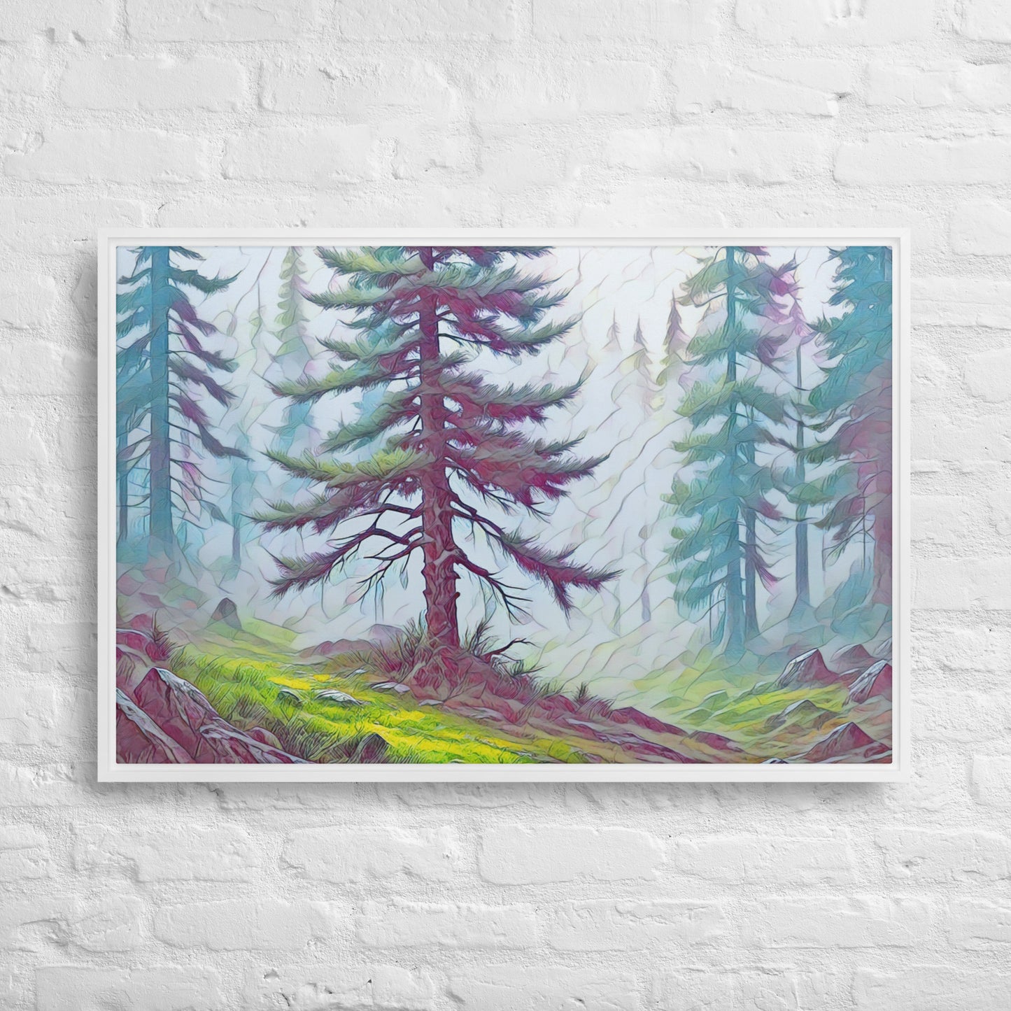 Into the Oregon Woods - Digital Art - Framed canvas - FREE SHIPPING