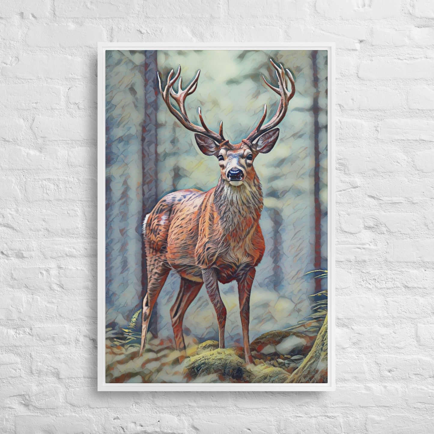 Oregon Deer - Digital Art - Framed canvas - FREE SHIPPING