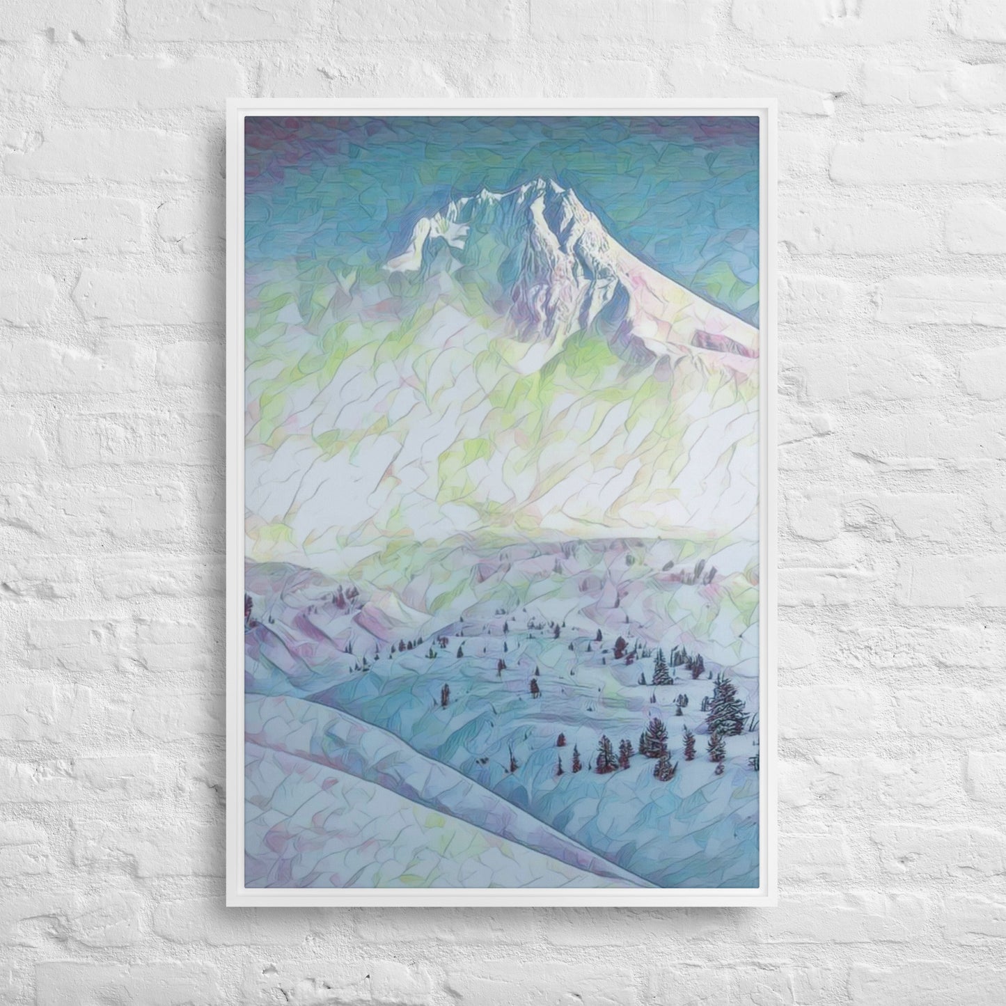 Mount Hood - Digital Art - Framed canvas - FREE SHIPPING