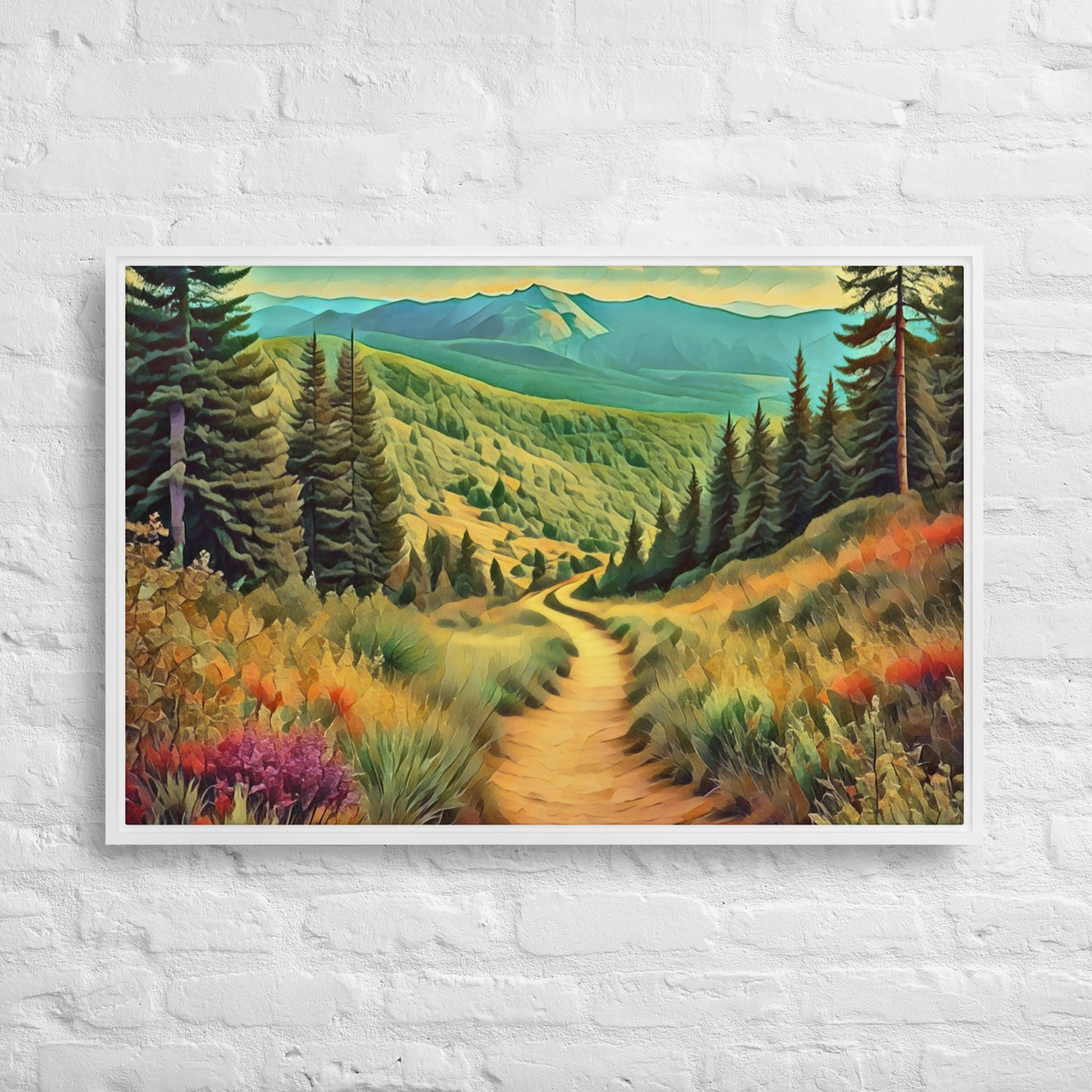 Hiking Oregon - Digital Art - Framed canvas - FREE SHIPPING