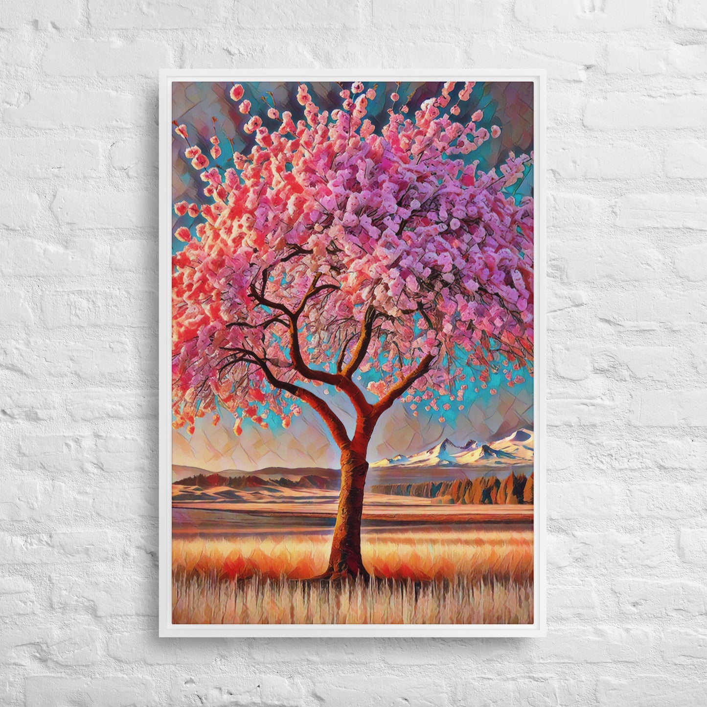 Oregon Cherry Blossoms - Digital Art - Framed canvas - FREE SHIPPING