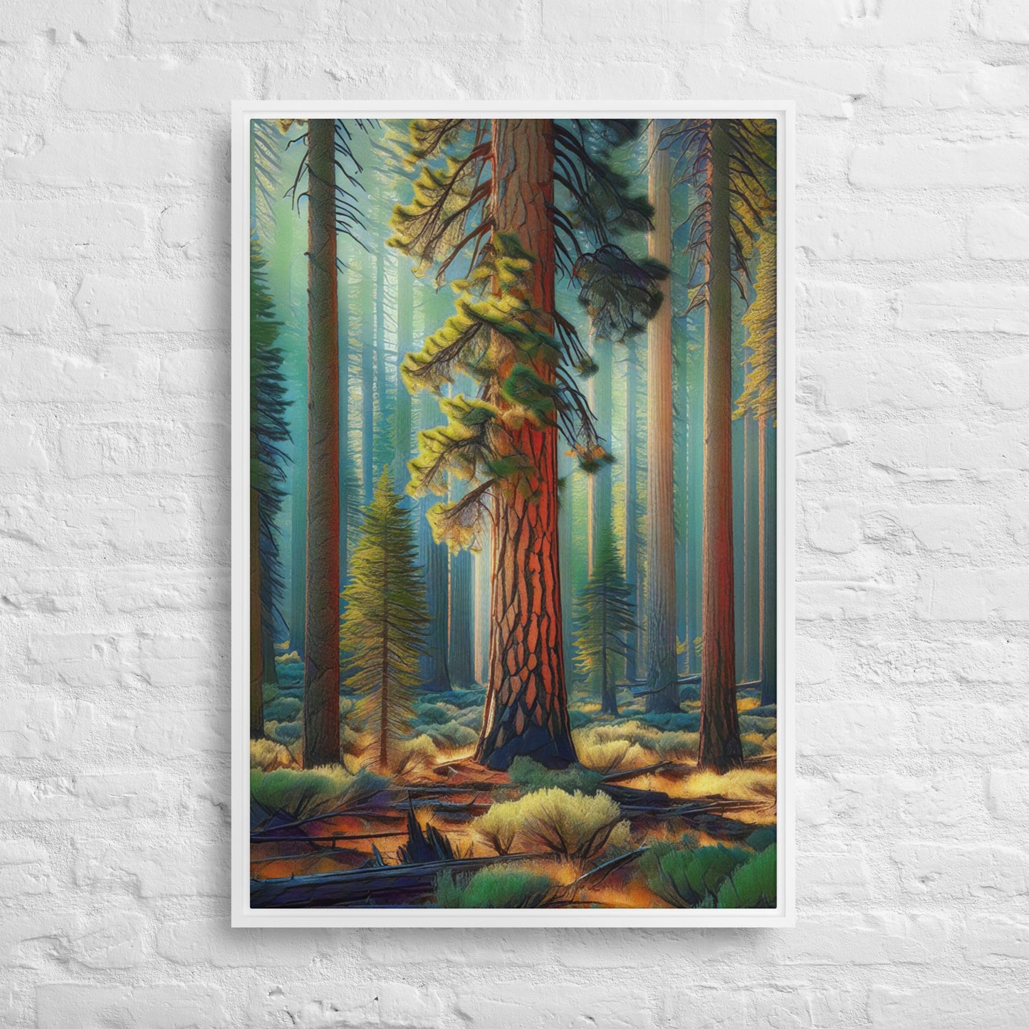 Ponderosa Pine - Digital Art - Framed canvas - FREE SHIPPING