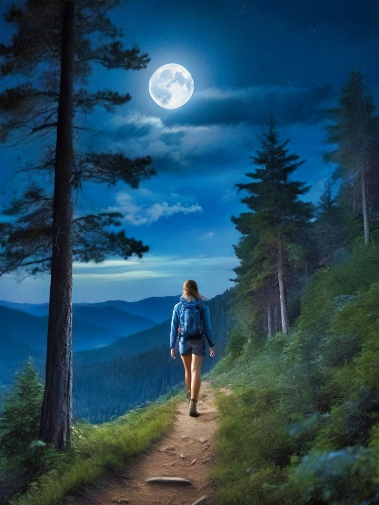 Oregon Full Moon Hiking - Jigsaw puzzle