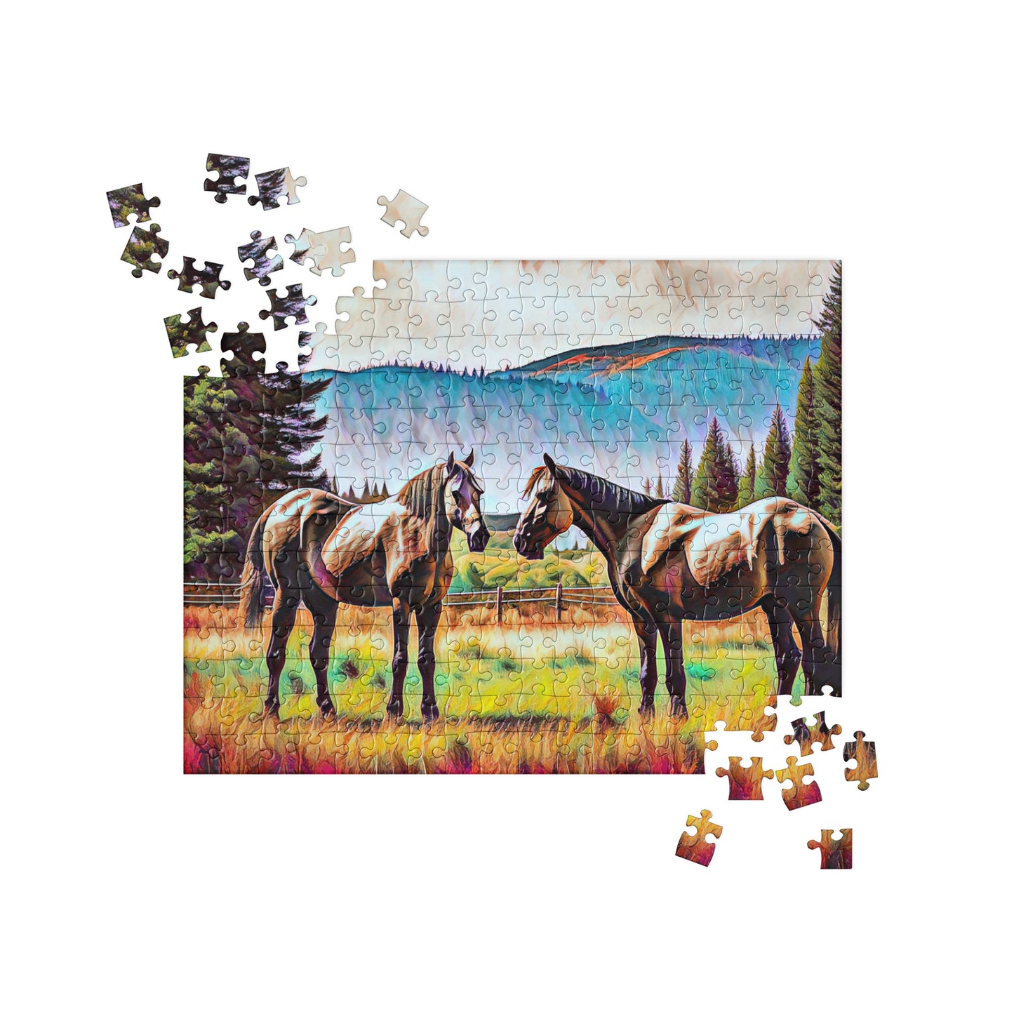 Central Oregon Horses - Digital Art - Jigsaw puzzle