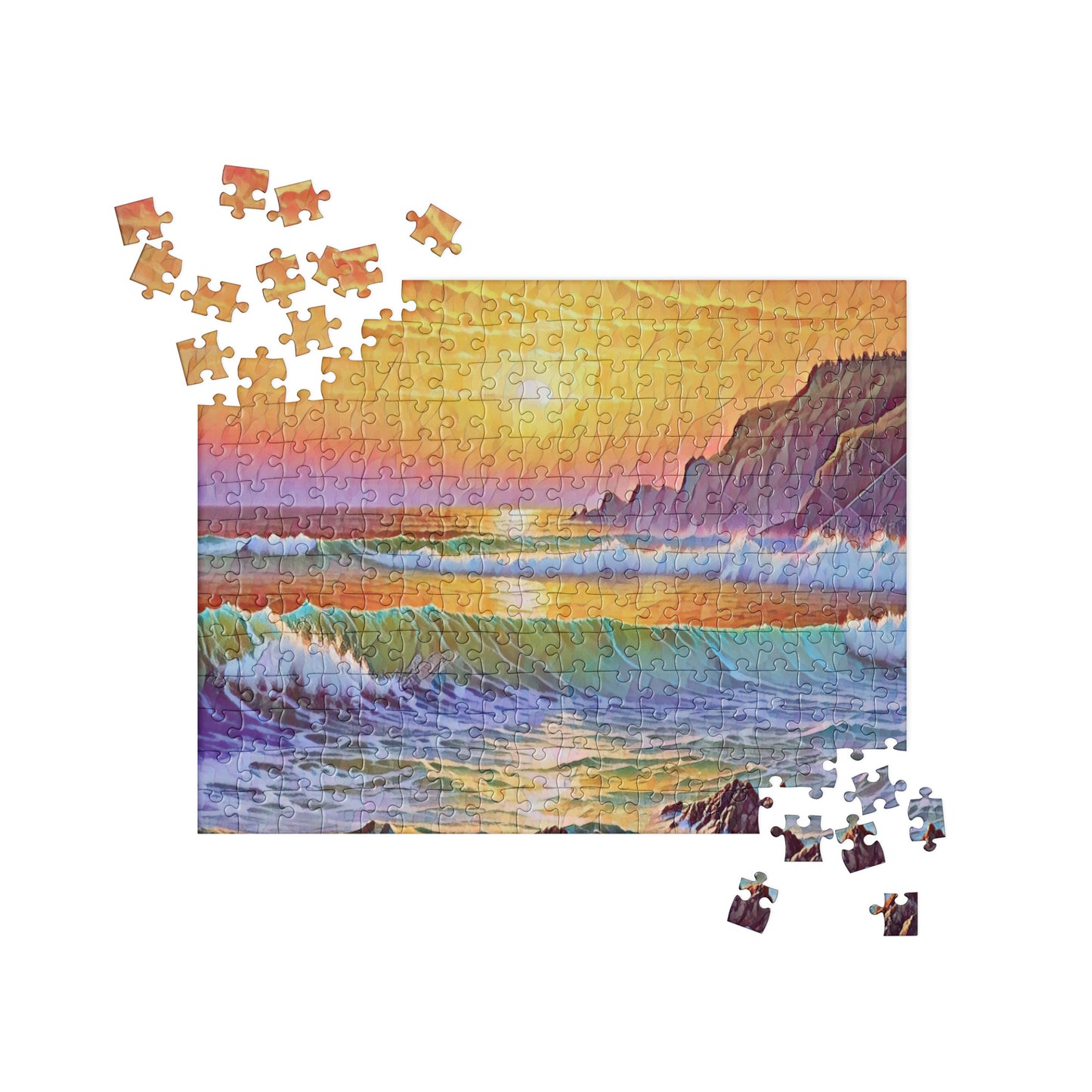 Oregon Coast Sunset - Digital Art - Jigsaw puzzle