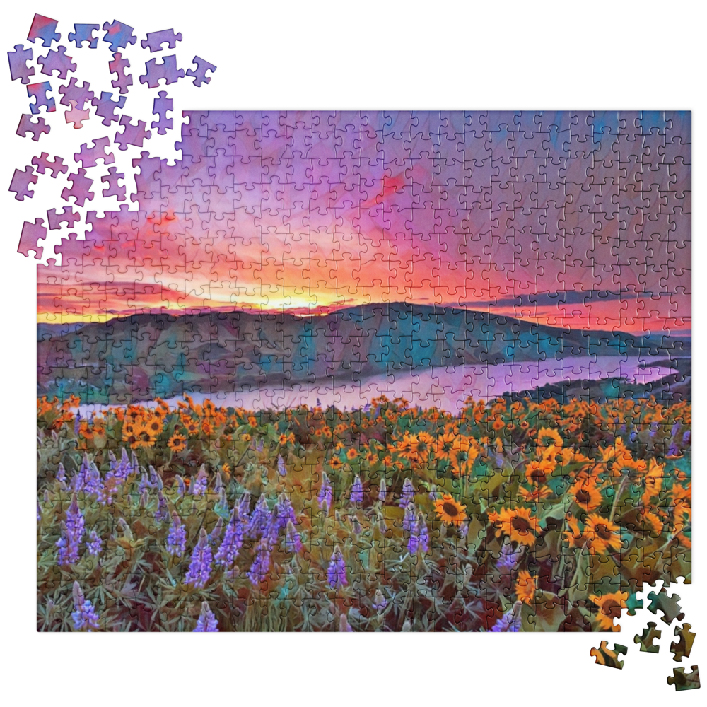 Columbia River Gorge - Wildflowers - Digital Art - Jigsaw puzzle