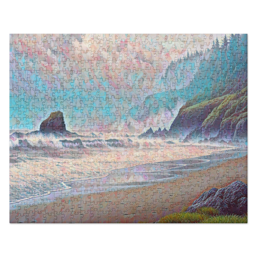 Oregon - Ocean Beach - Digital Art - Jigsaw puzzle