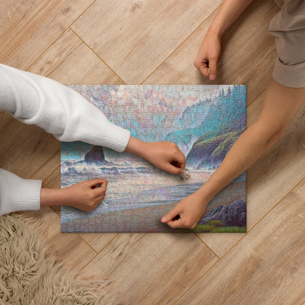 Oregon - Ocean Beach - Digital Art - Jigsaw puzzle