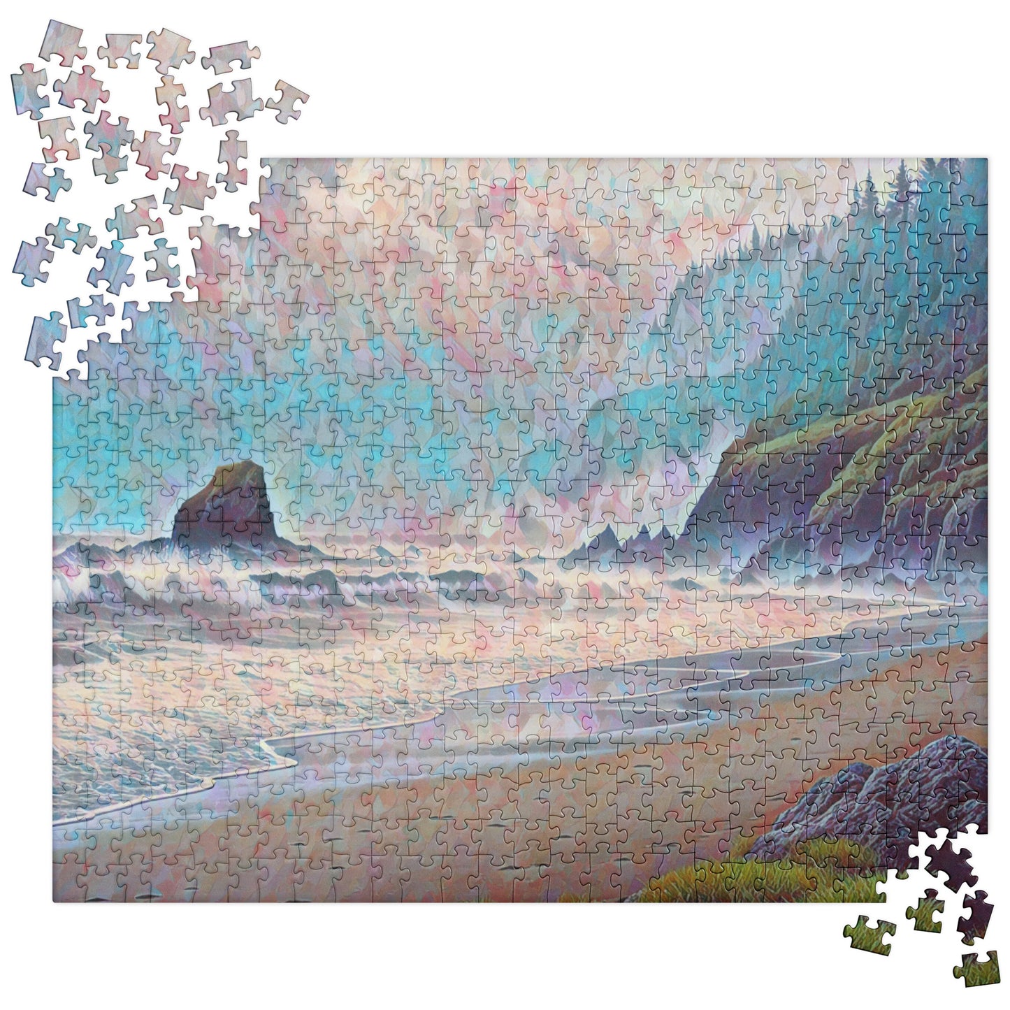 Oregon - Ocean Beach - Digital Art - Jigsaw puzzle