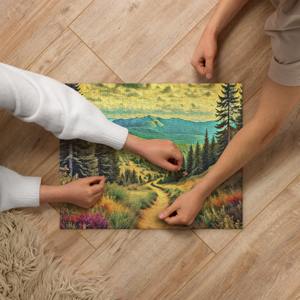 Hiking Oregon - Digital Art - Jigsaw puzzle