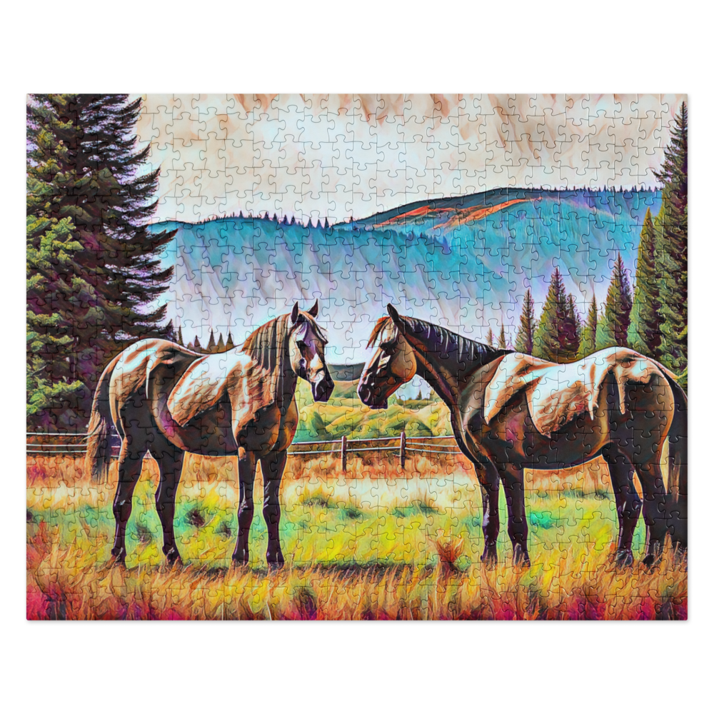 Central Oregon Horses - Digital Art - Jigsaw puzzle