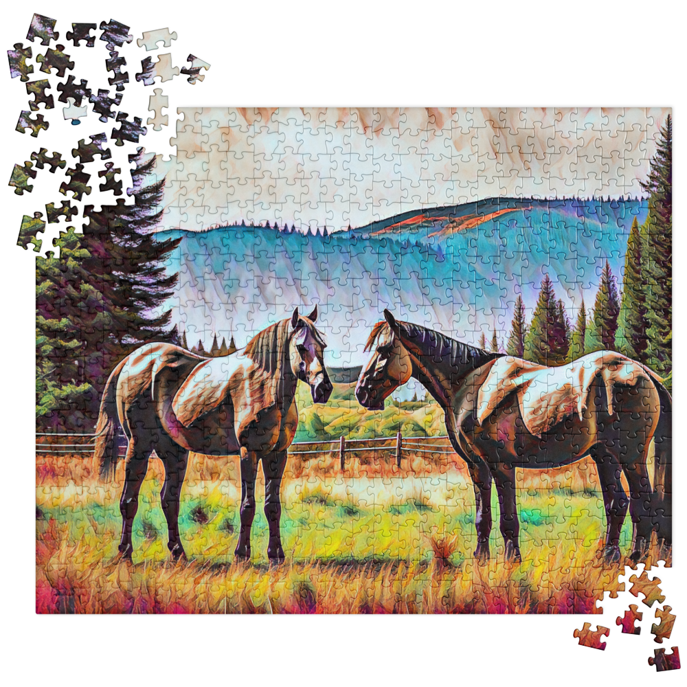 Central Oregon Horses - Digital Art - Jigsaw puzzle