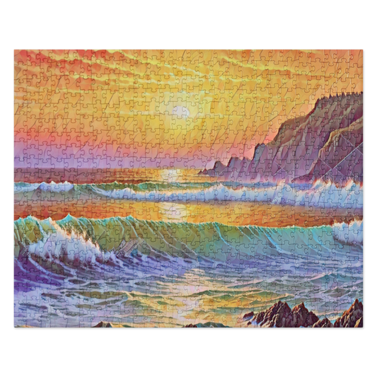 Oregon Coast Sunset - Digital Art - Jigsaw puzzle