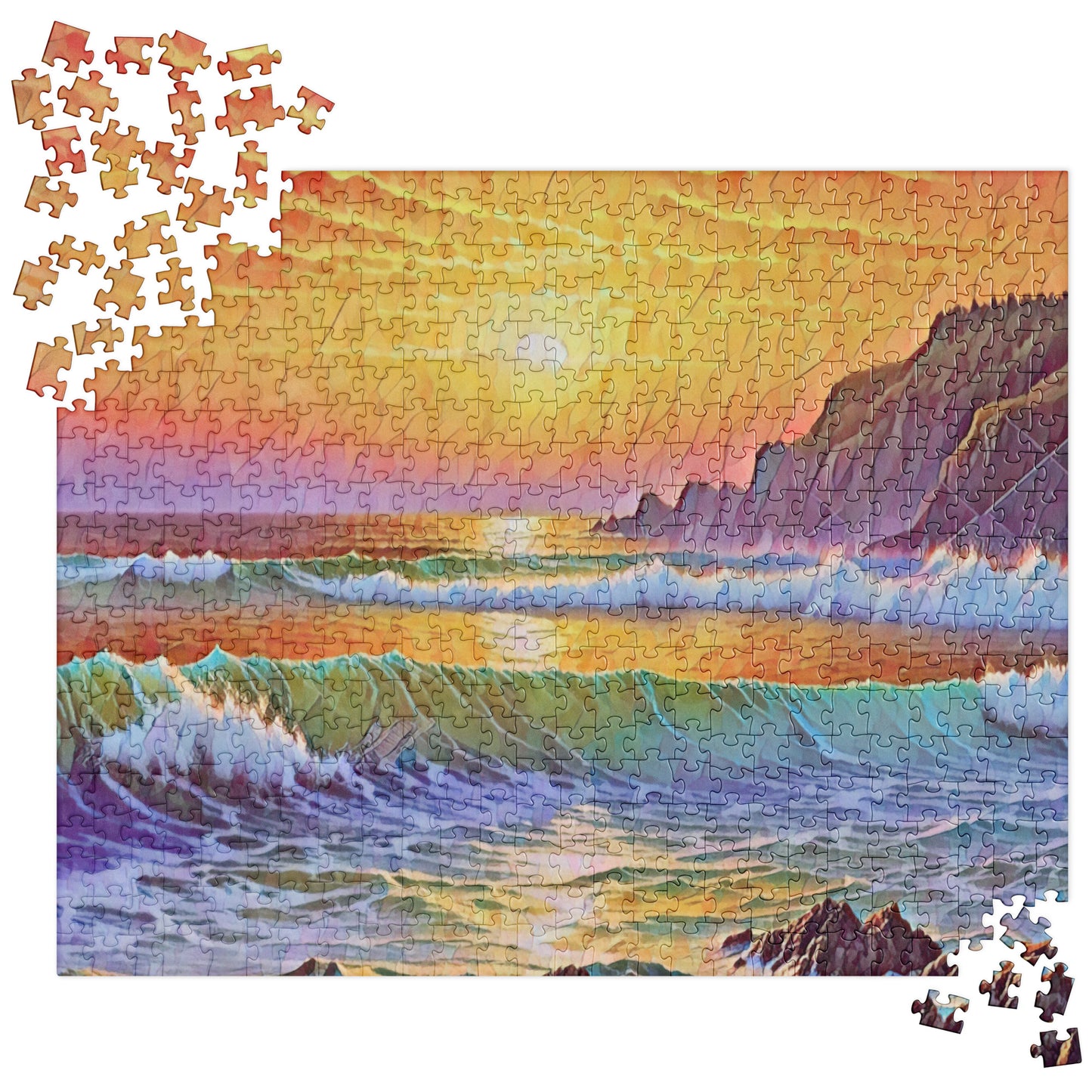 Oregon Coast Sunset - Digital Art - Jigsaw puzzle