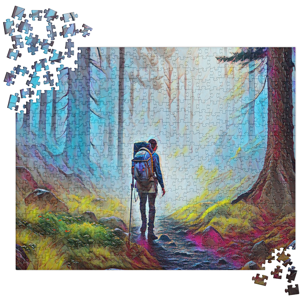 Hiking the Oregon Woods - Digital Art - Jigsaw puzzle