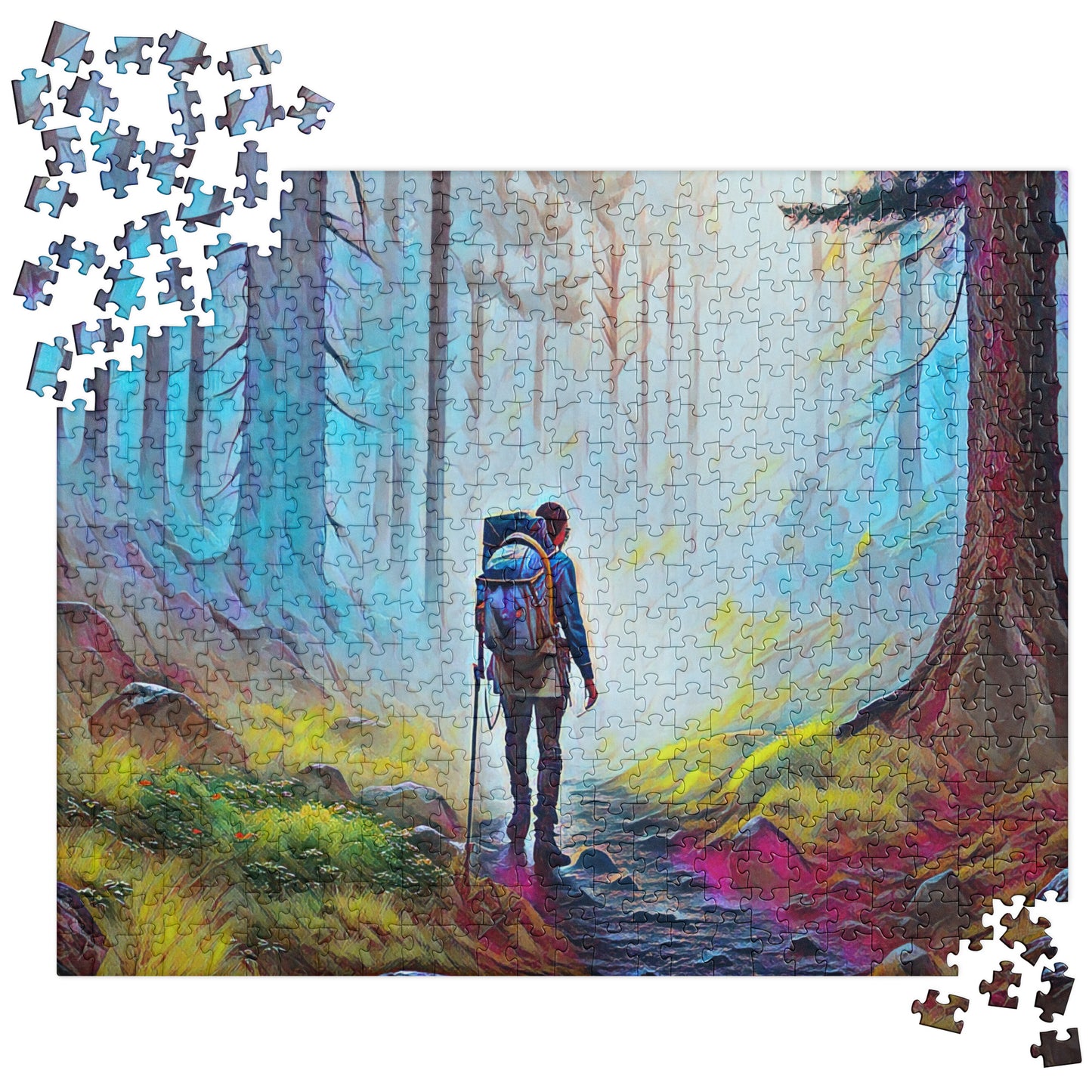 Hiking the Oregon Woods - Digital Art - Jigsaw puzzle