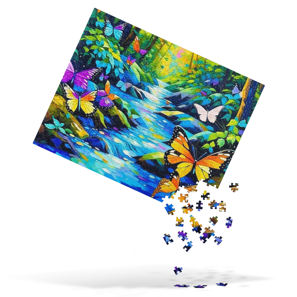 Oregon Butterflies in the Forest - Jigsaw puzzle