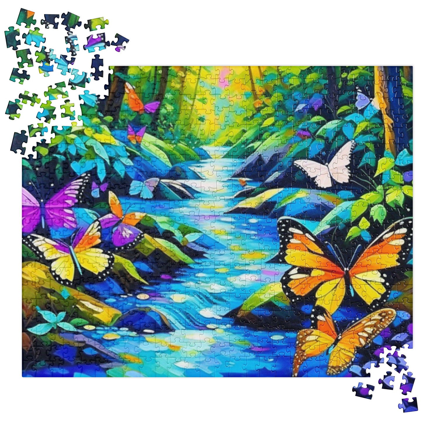 Oregon Butterflies in the Forest - Jigsaw puzzle