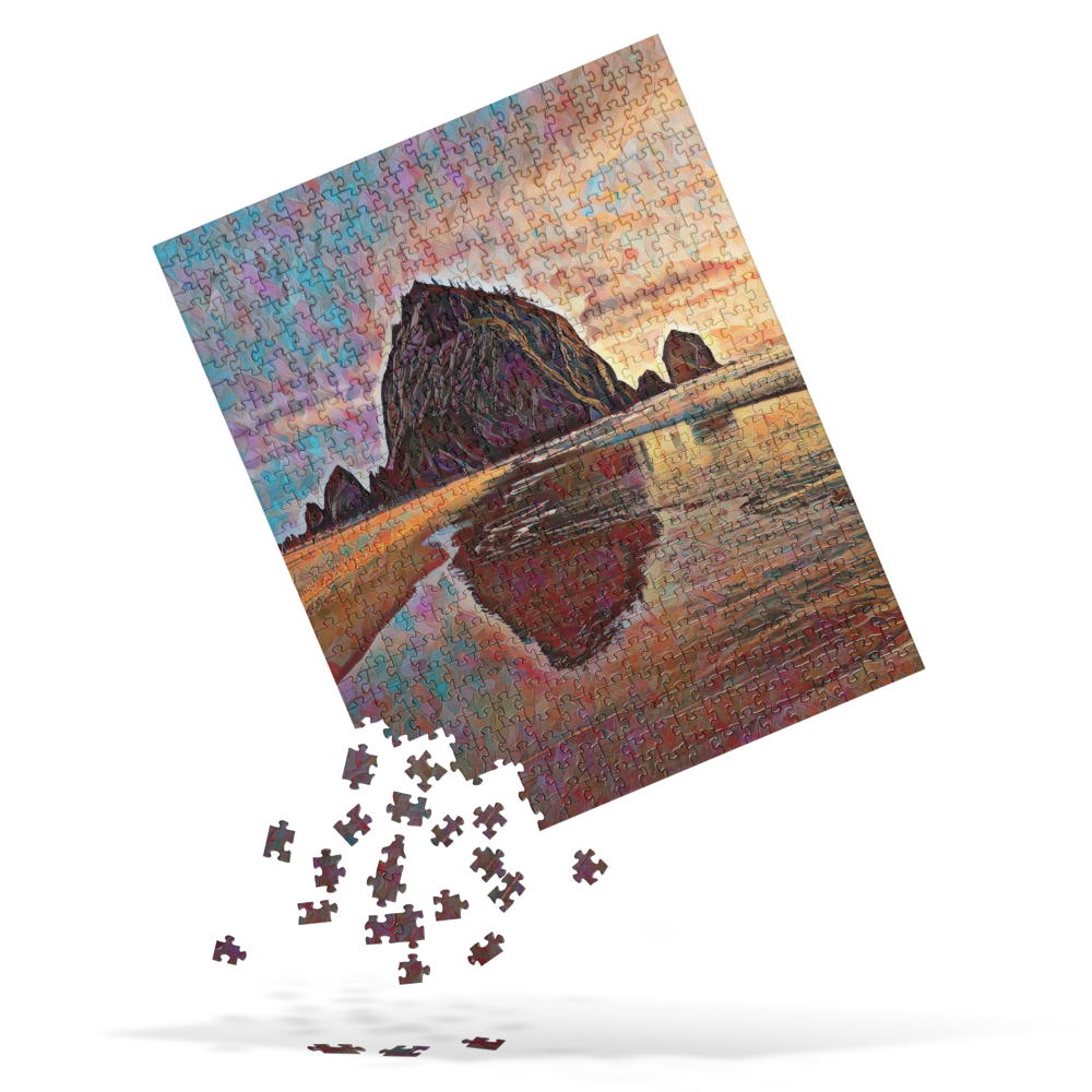 Haystack Rock - Digital Art - Jigsaw puzzle