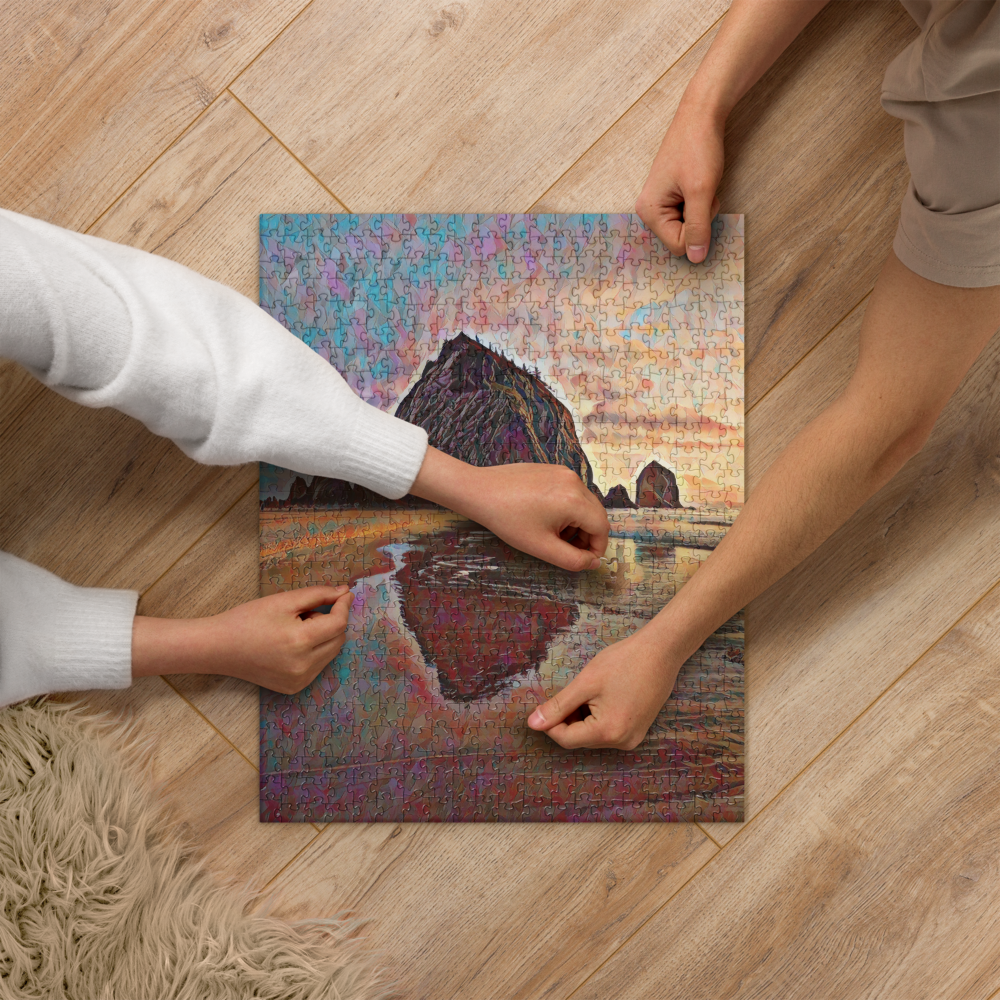 Haystack Rock - Digital Art - Jigsaw puzzle