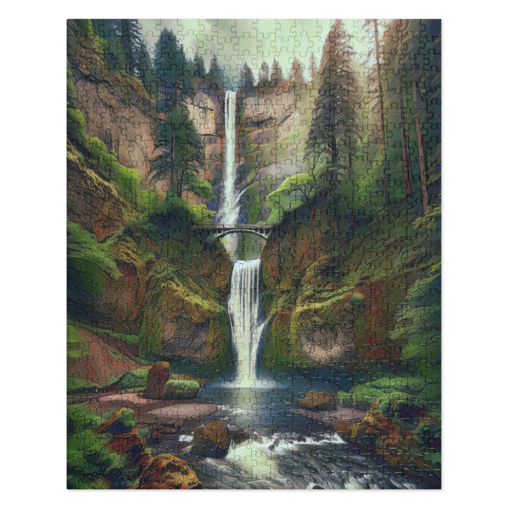 Multnomah Falls/2 - Digital Art - Jigsaw puzzle