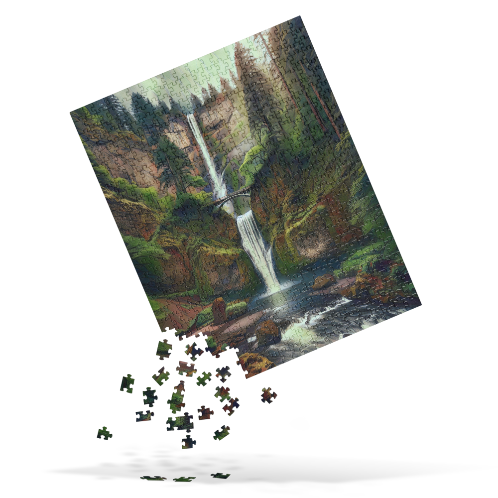 Multnomah Falls/2 - Digital Art - Jigsaw puzzle