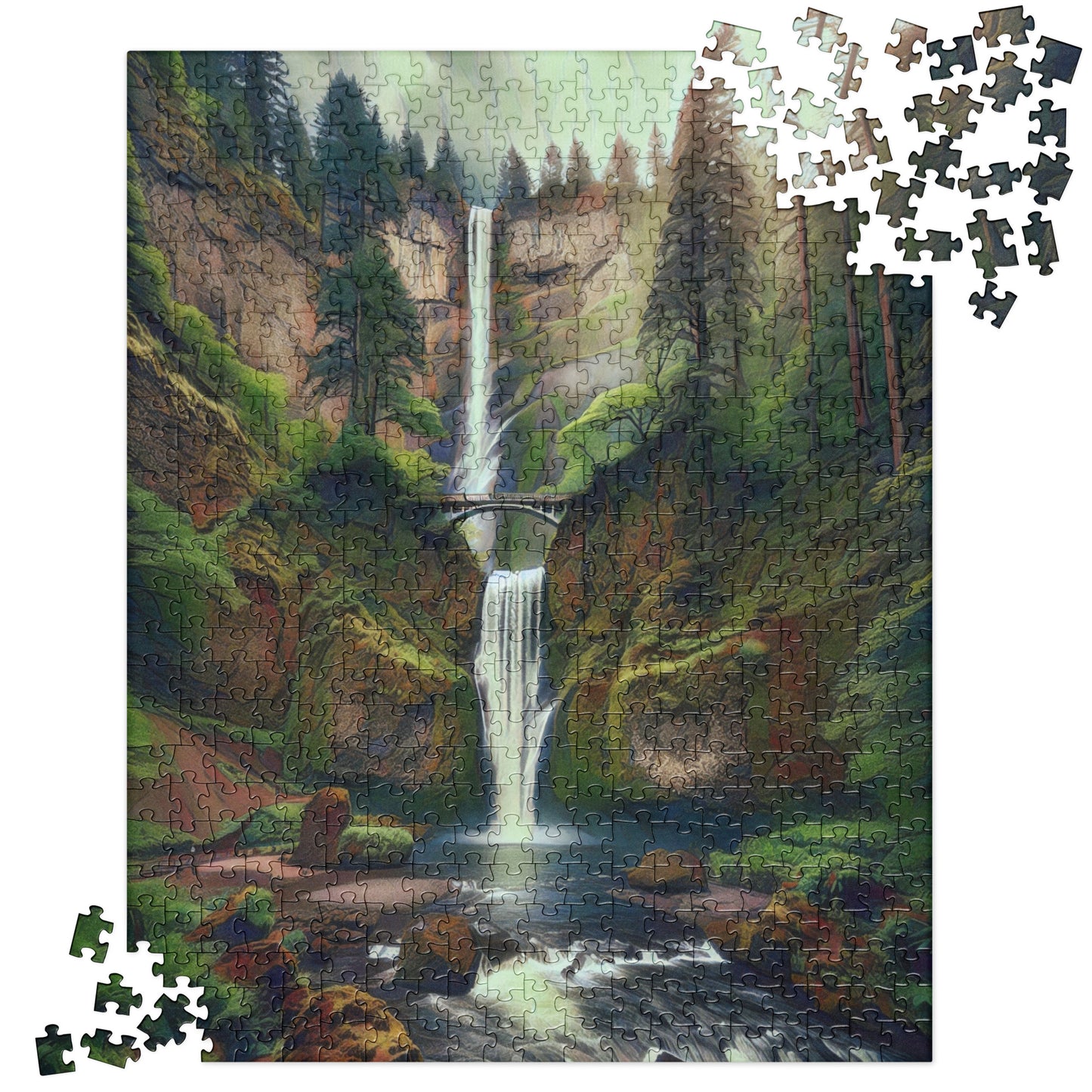 Multnomah Falls/2 - Digital Art - Jigsaw puzzle