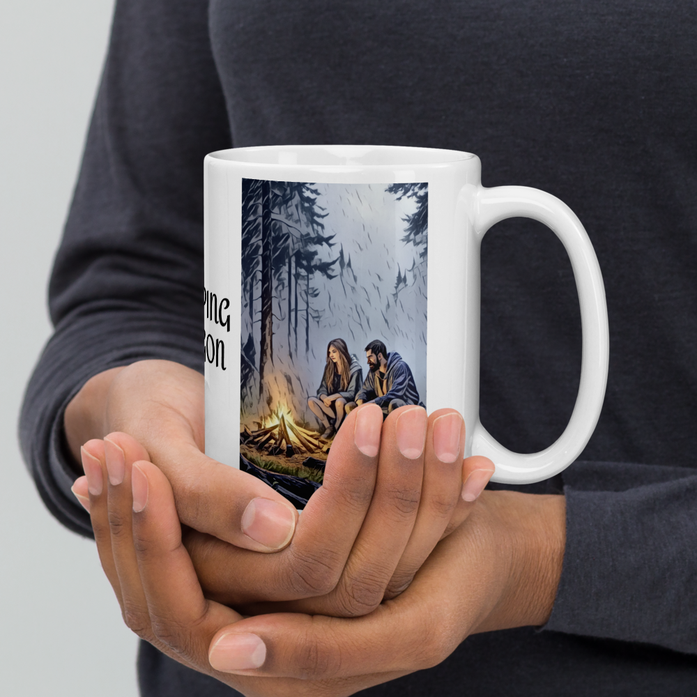 Camping Oregon - White glossy mug