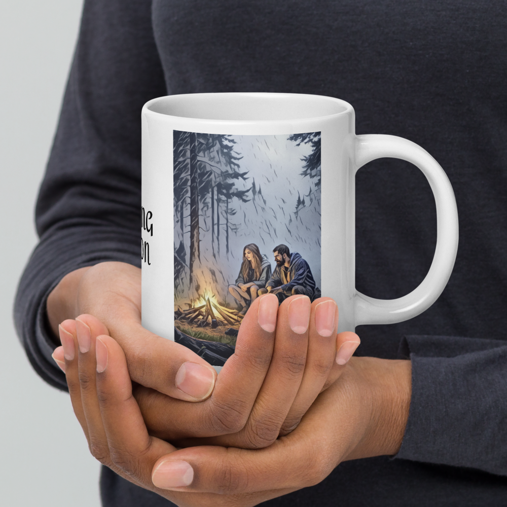 Camping Oregon - White glossy mug