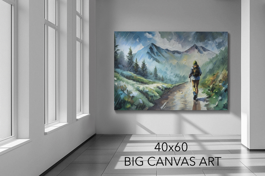 HIKING OREGON - 40X60 Big Canvas Art