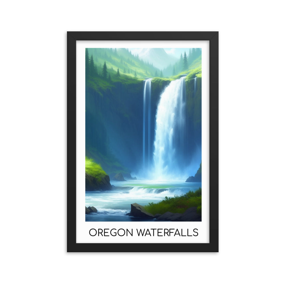 Oregon Waterfalls - Framed poster