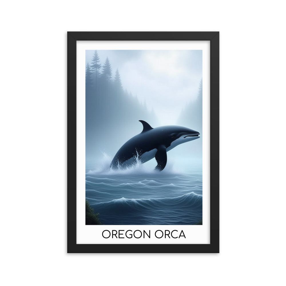 Oregon Orca - Framed poster