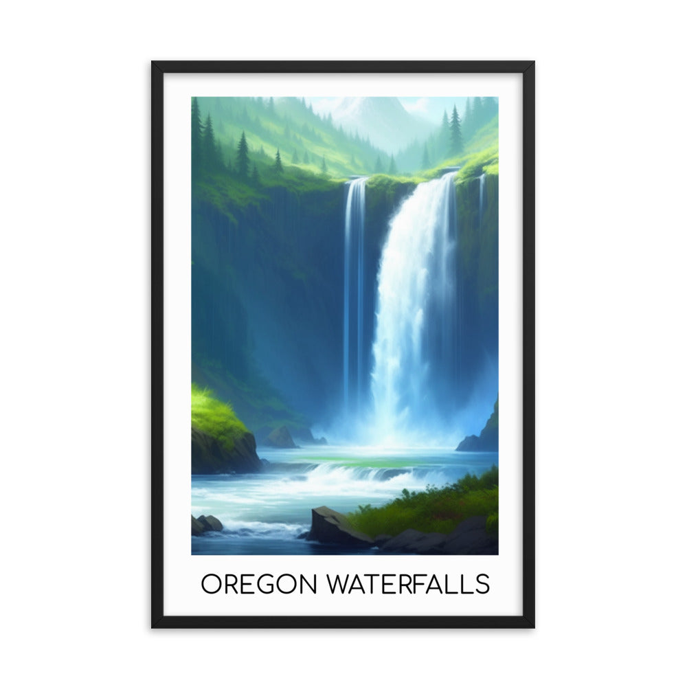 Oregon Waterfalls - Framed poster