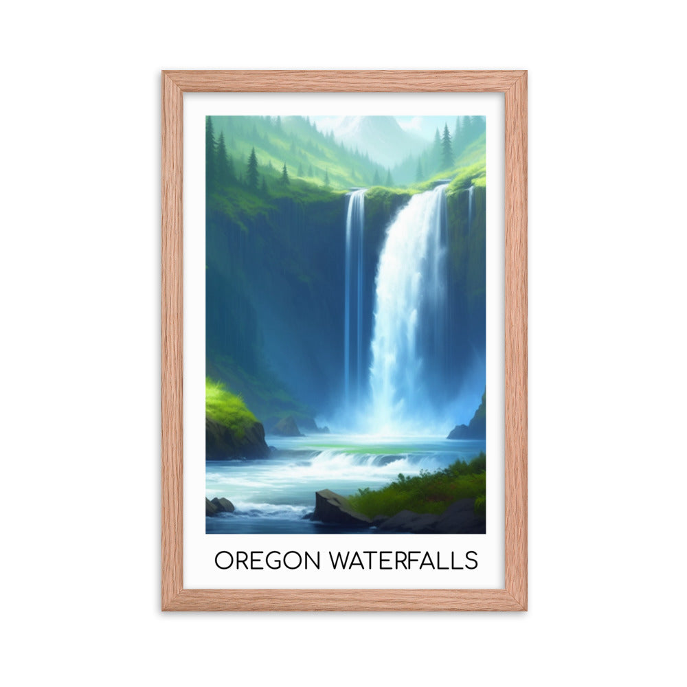 Oregon Waterfalls - Framed poster