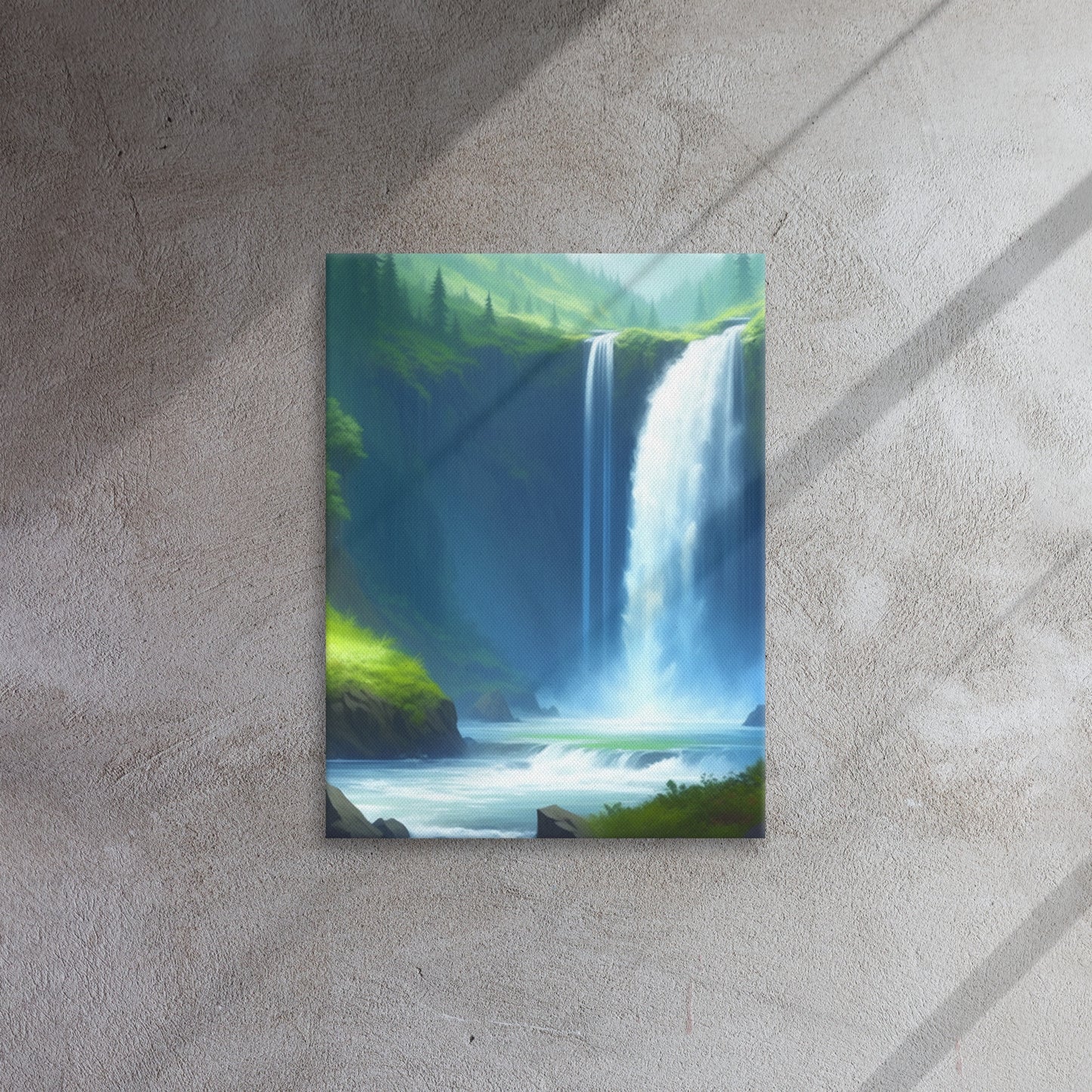 Beautiful Oregon Waterfalls - Digital Art -Thin canvas