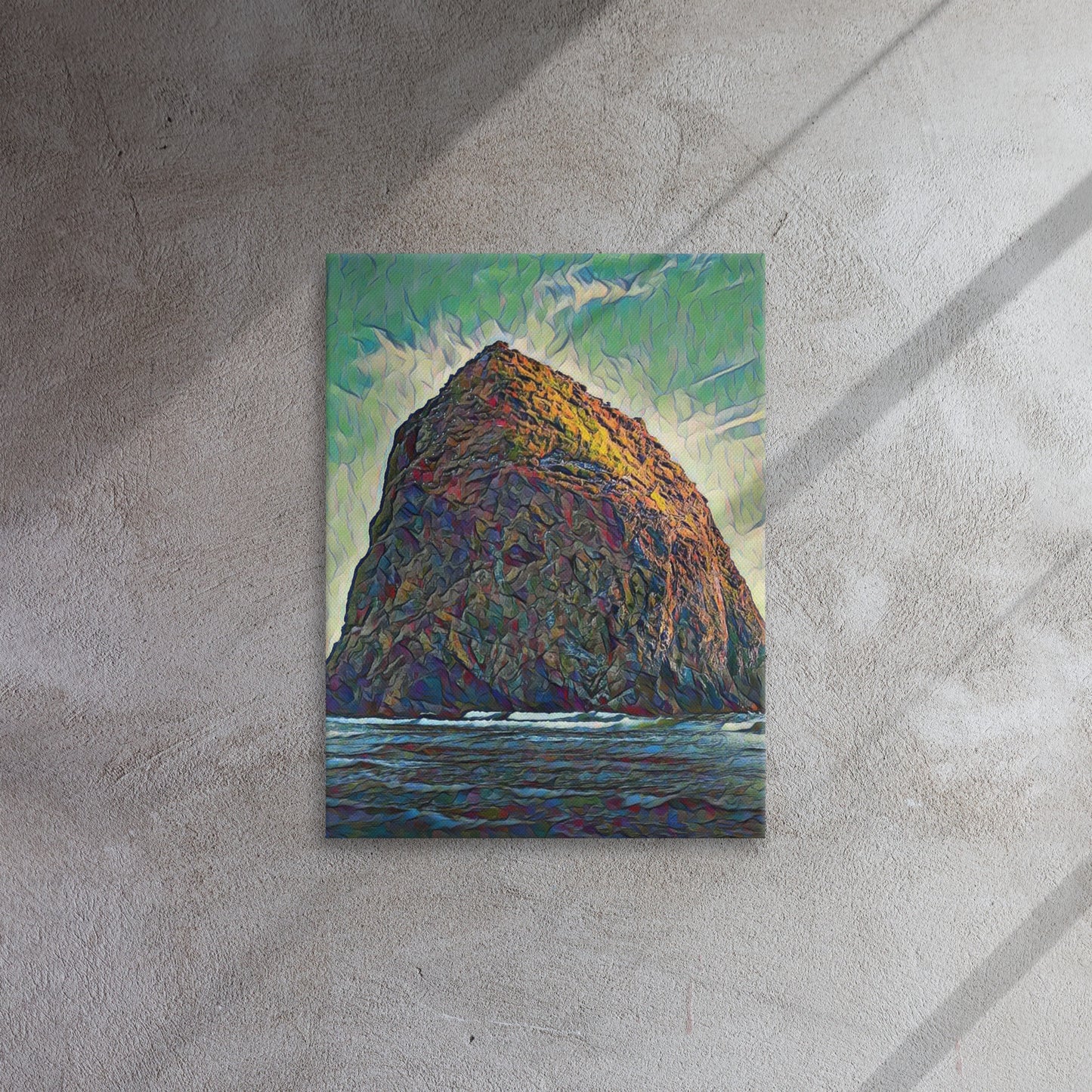 Haystack Rock - Digital Art - Thin canvas