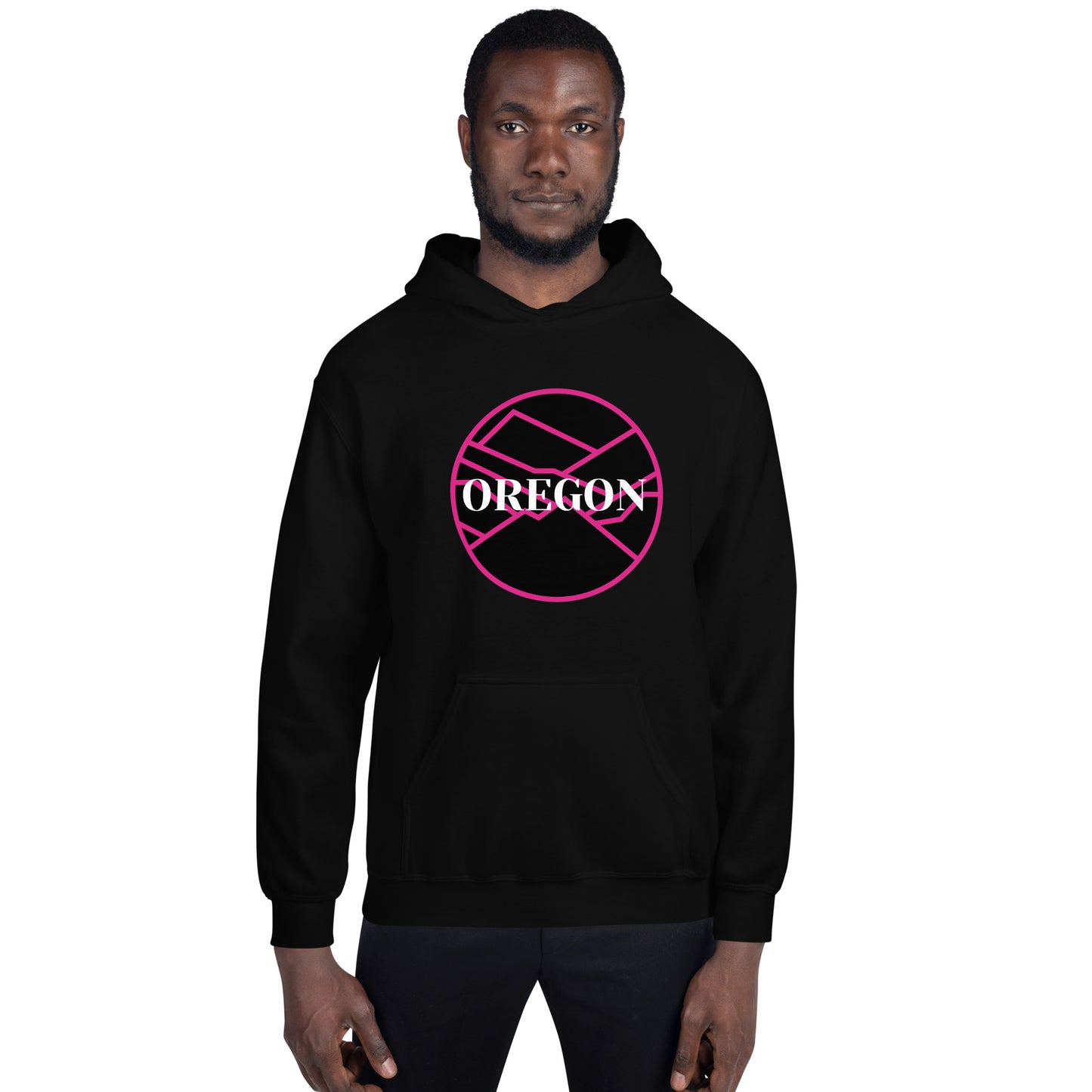 OREGON - Pink/Black - Unisex Hoodie