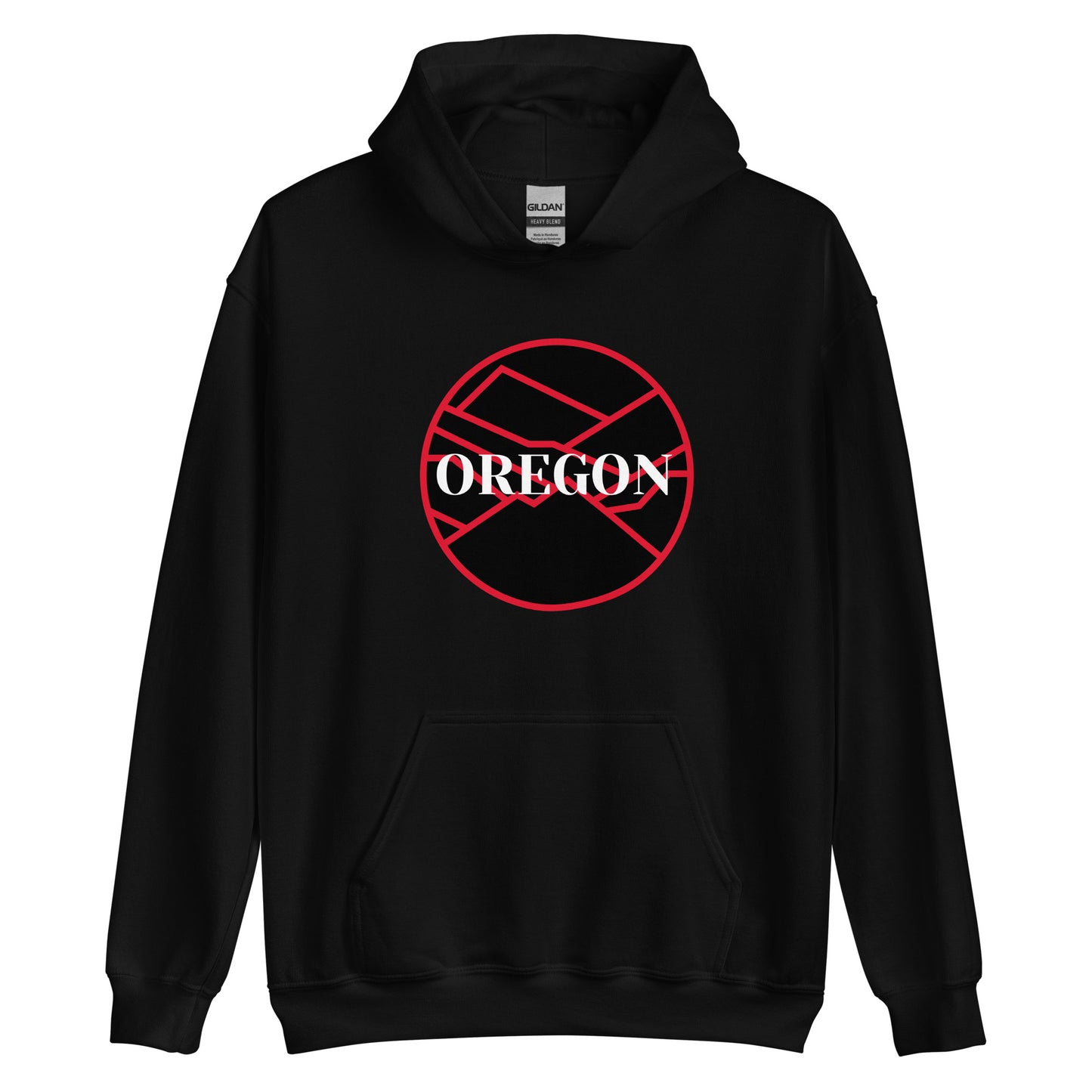 OREGON - Black/Red - Unisex Hoodie