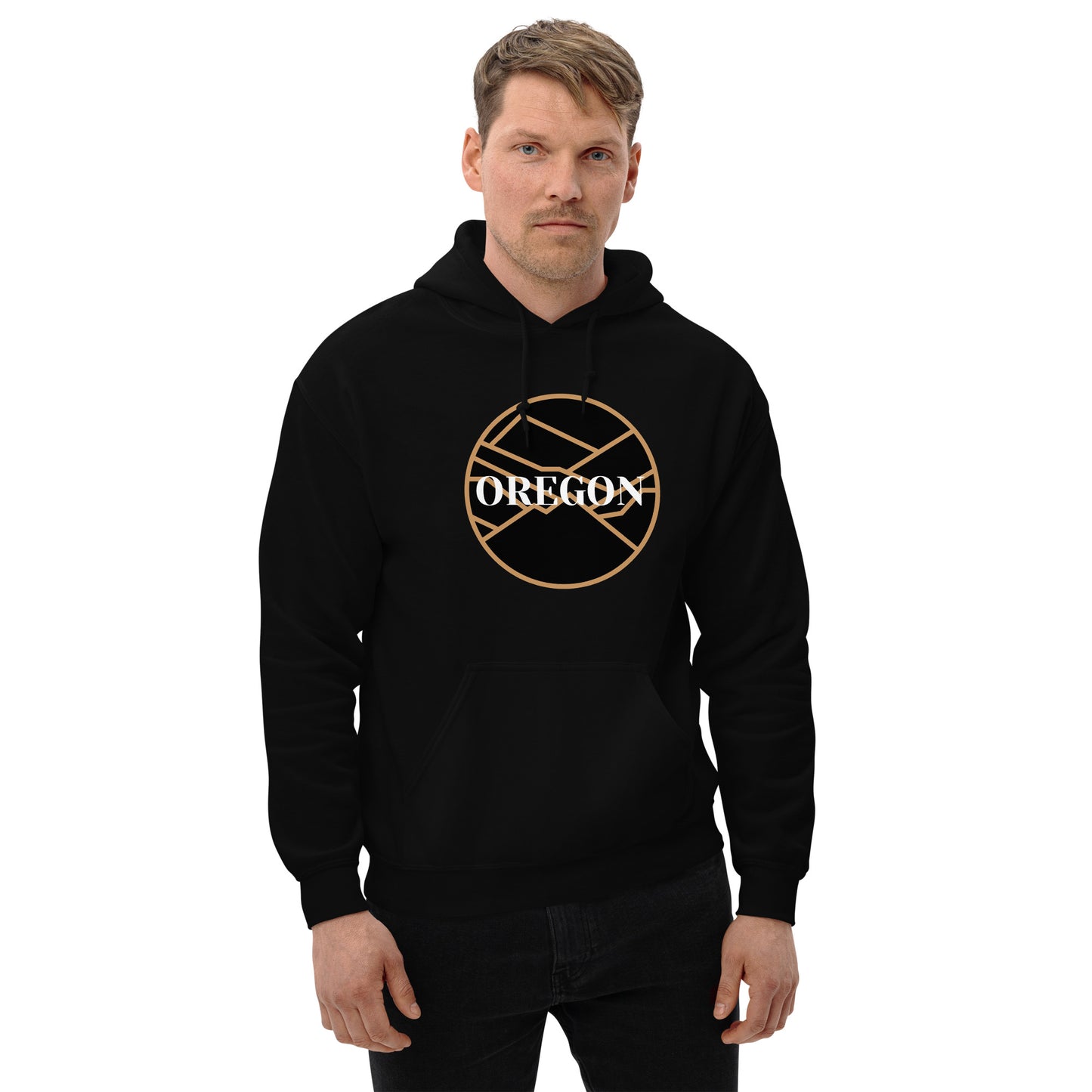 OREGON - Black/Tan - Unisex Hoodie