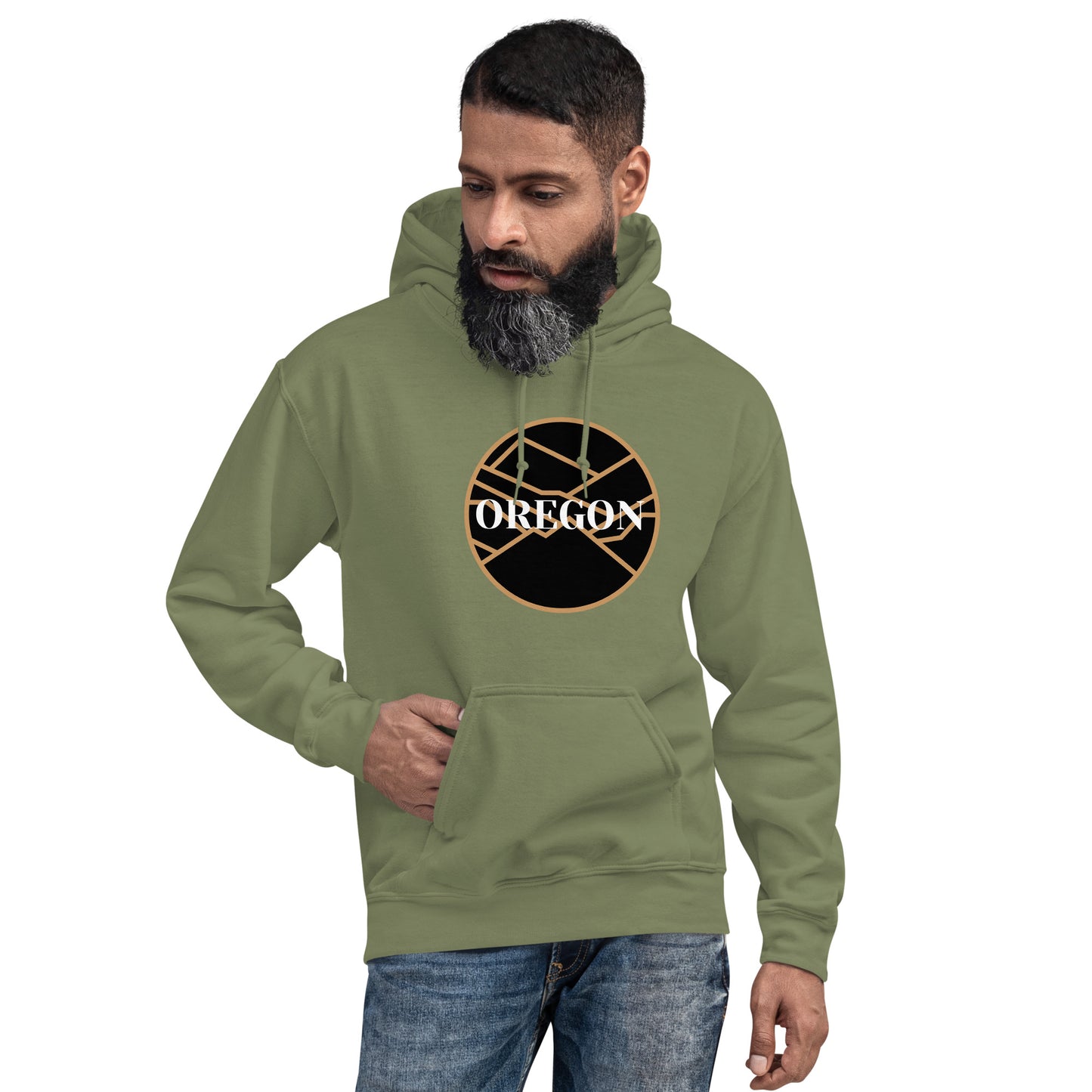 OREGON - Black/Tan - Unisex Hoodie