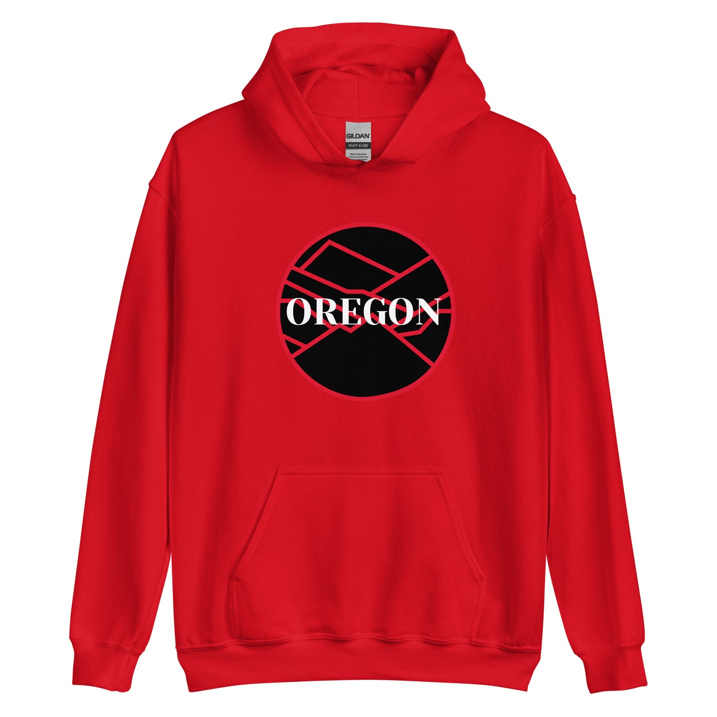 OREGON - Black/Red - Unisex Hoodie