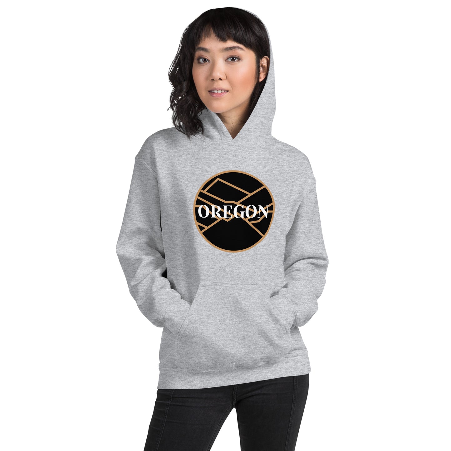 OREGON - Black/Tan - Unisex Hoodie