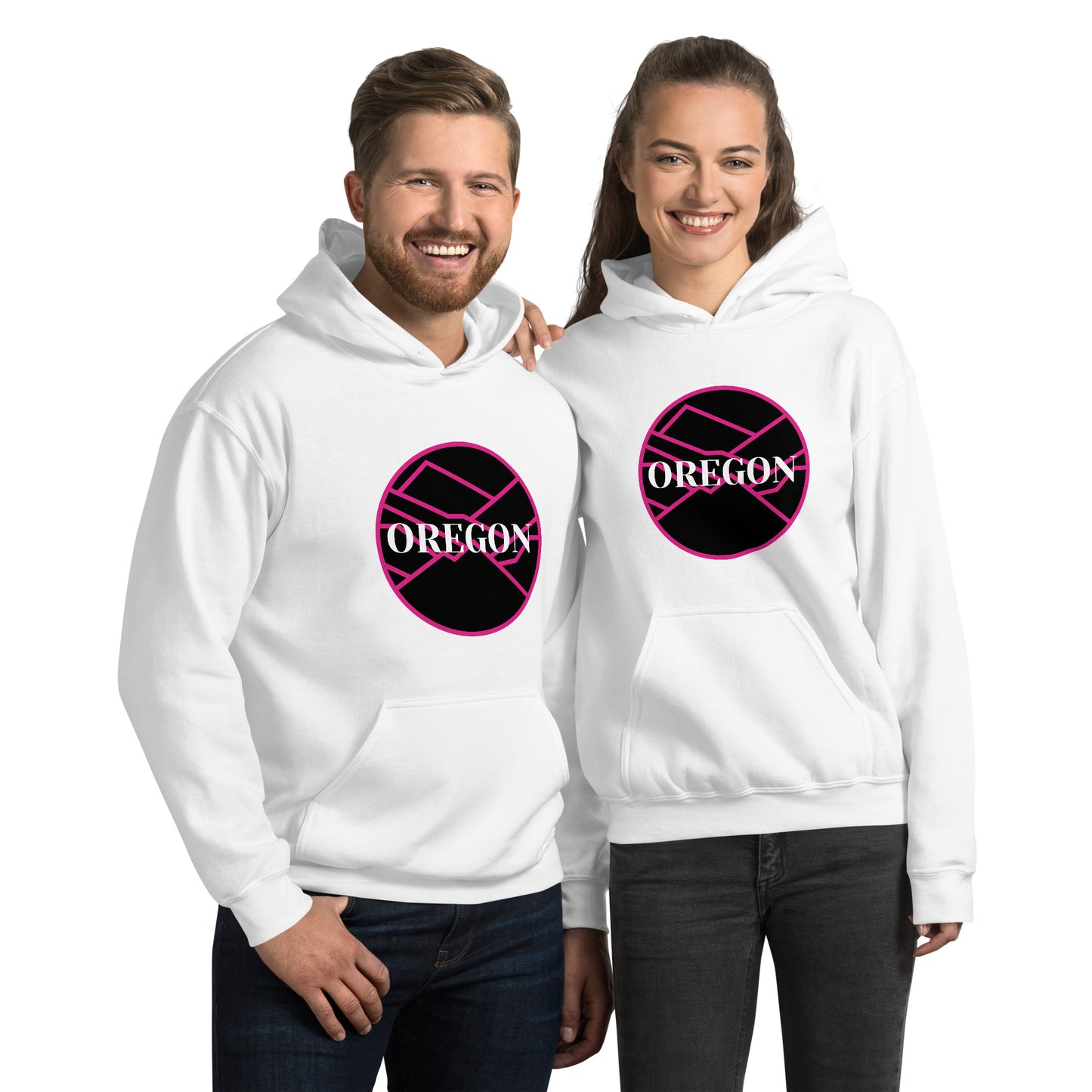 OREGON - Pink/Black - Unisex Hoodie