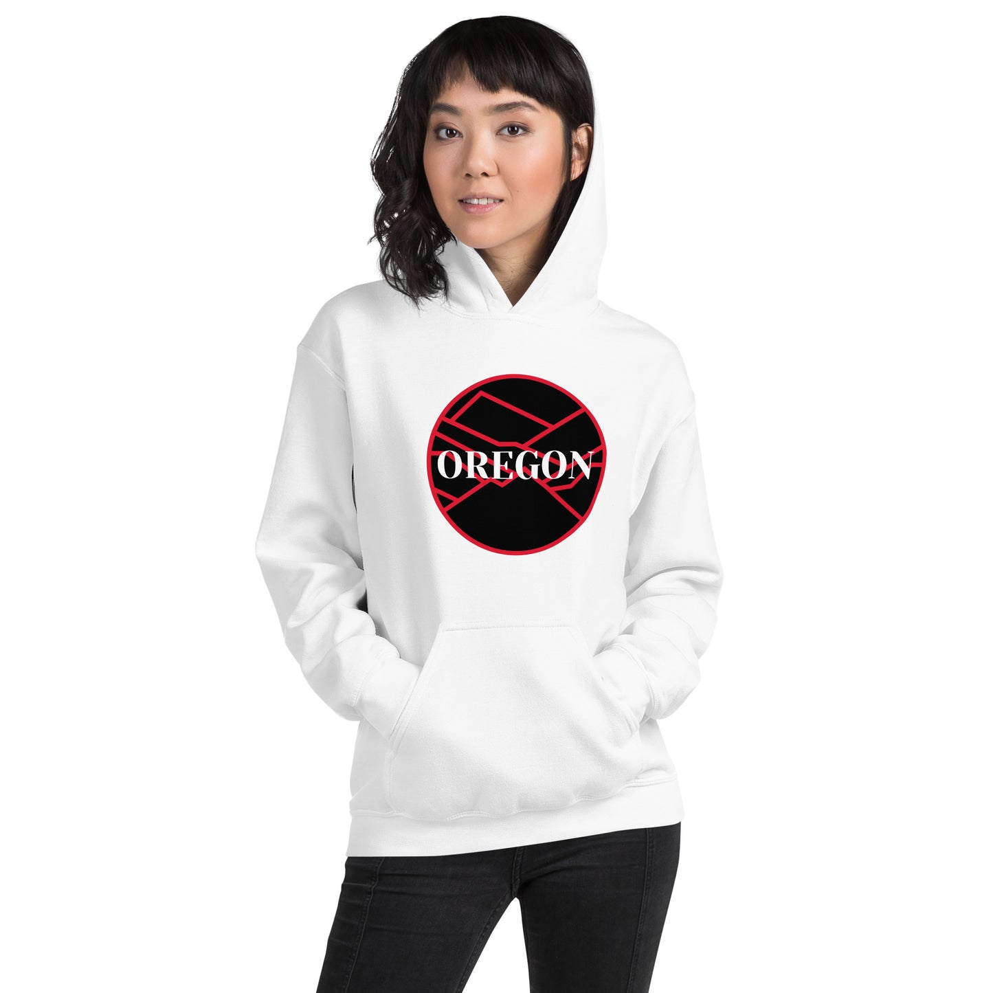 OREGON - Black/Red - Unisex Hoodie