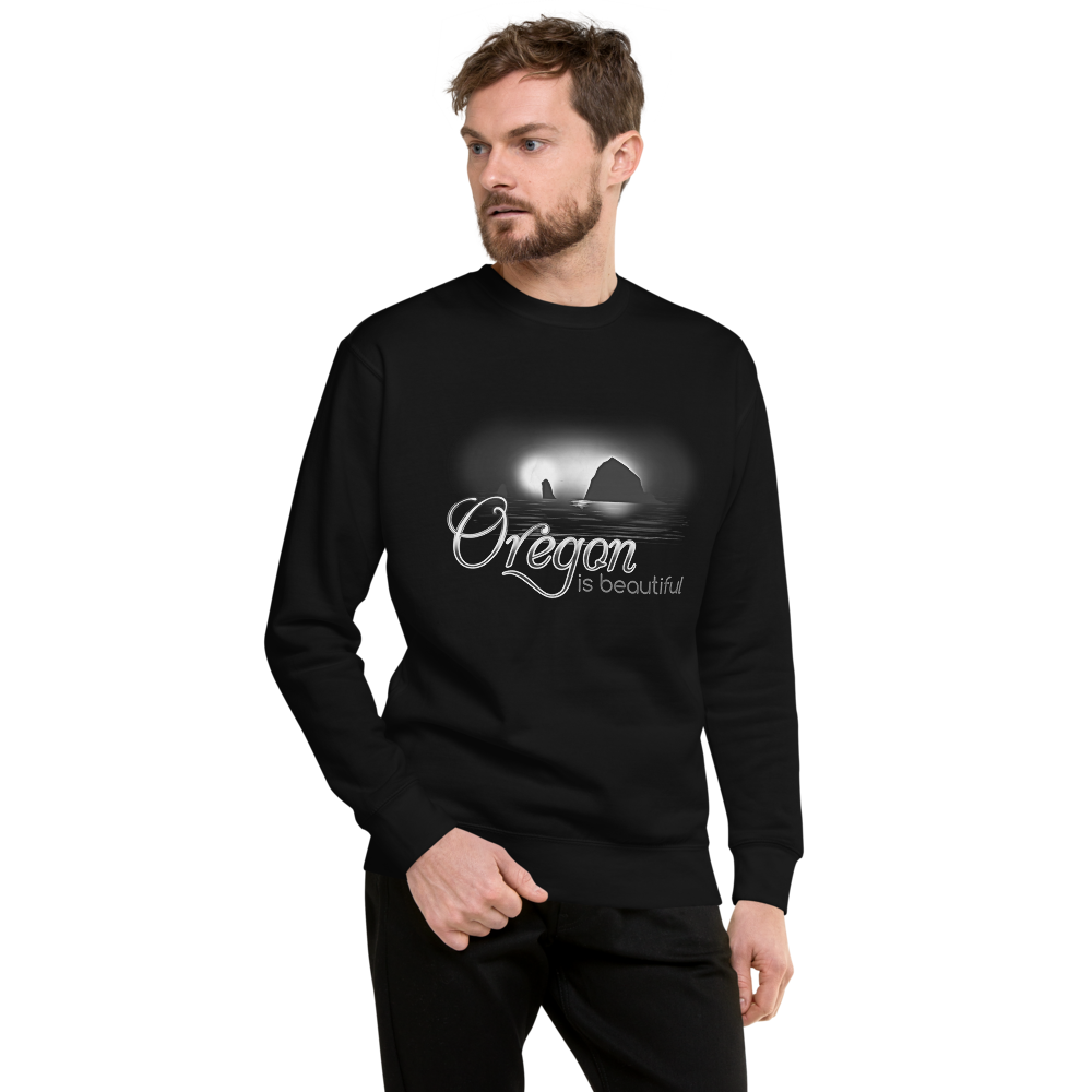 Oregon is Beautiful/ BW - Unisex Premium Sweatshirt