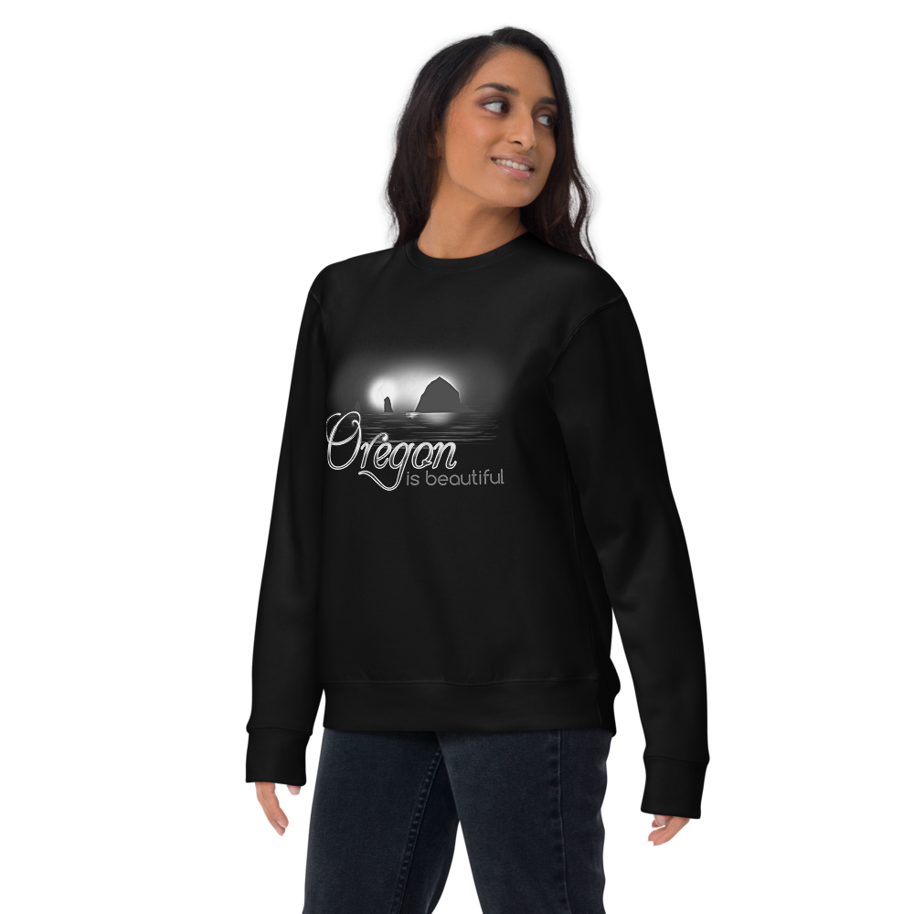 Oregon is Beautiful/ BW - Unisex Premium Sweatshirt