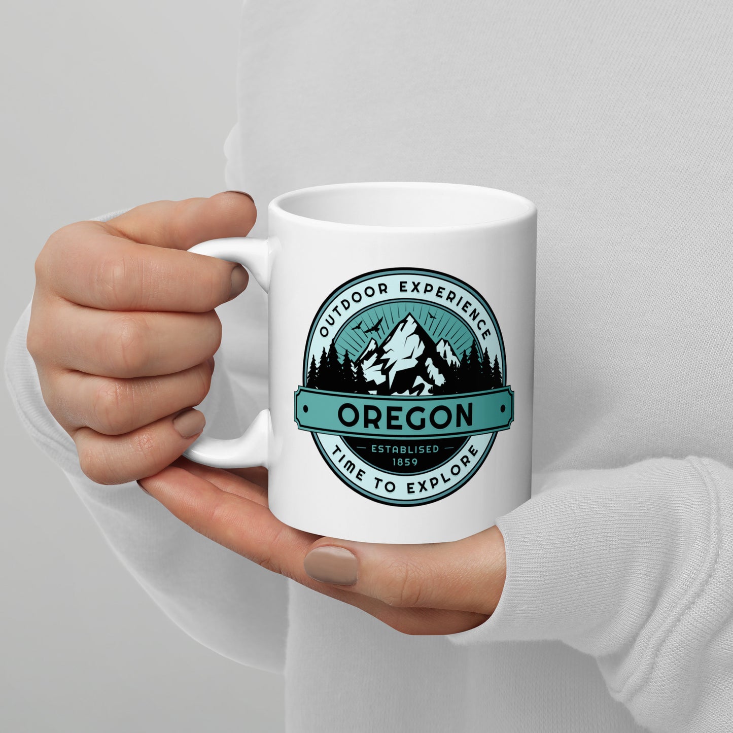 OREGON - OUTDOOR EXPERIENCE - White glossy mug