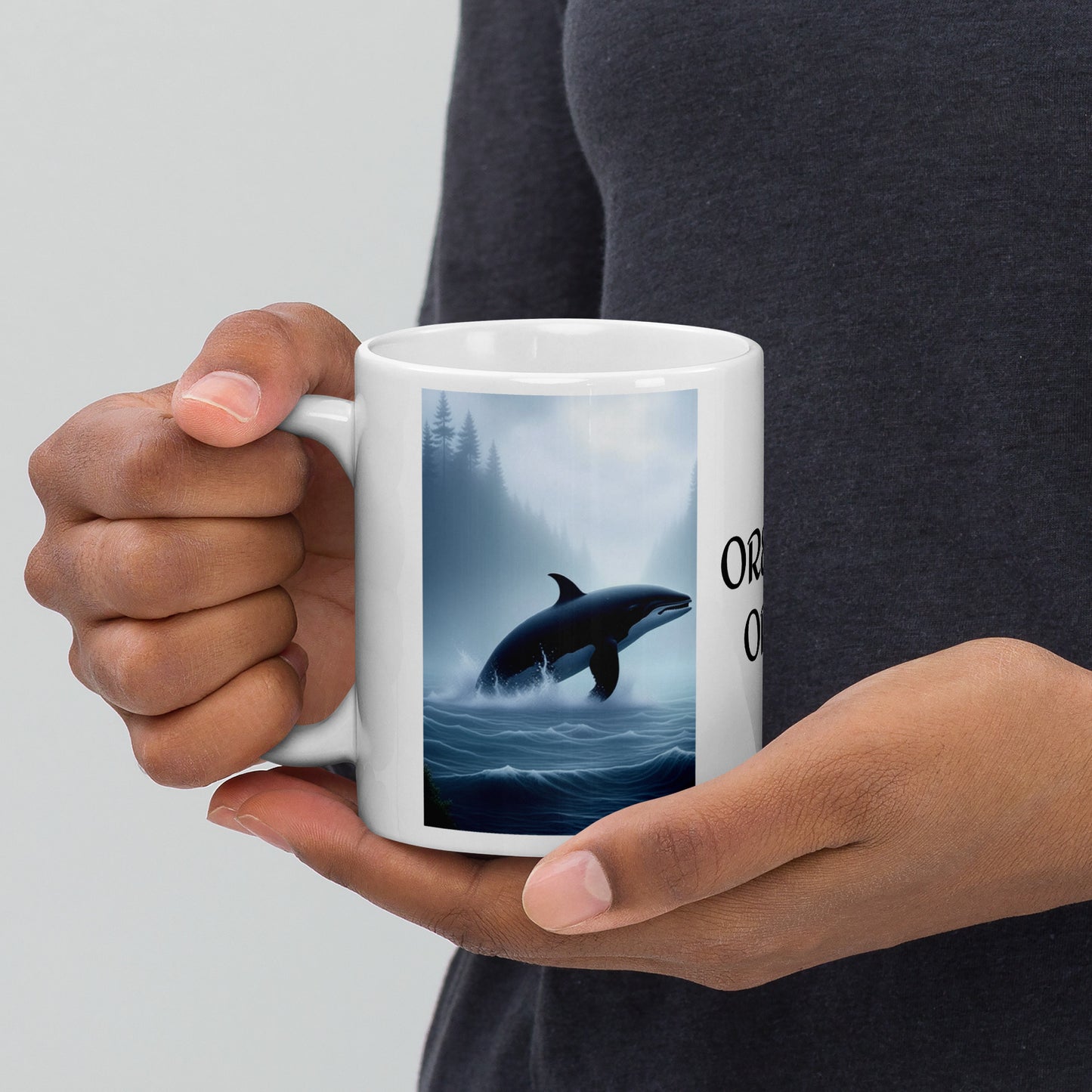 Oregon Orca - White glossy mug