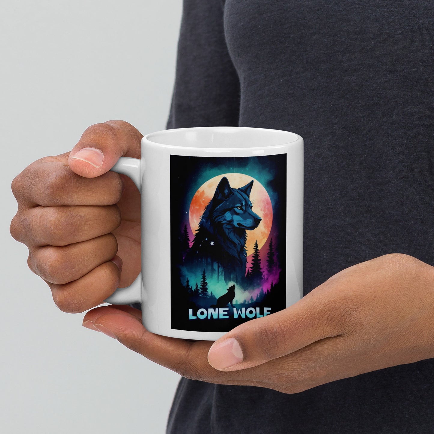 Lone Wolf - White glossy mug